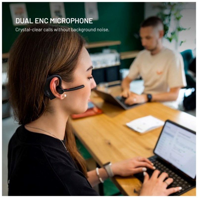 Fixed Talk Pro Wireless Headset with ENC - Open-Ear - Black