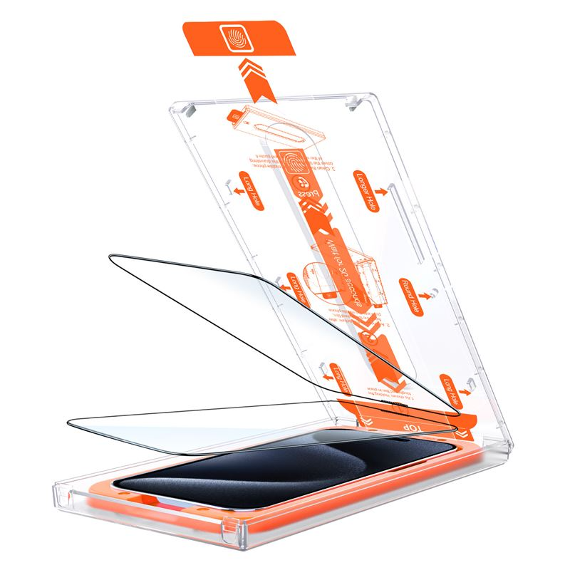 iPhone 15 Pro Mobile Origin Orange Screen Guard Protective Glass - 2 pcs. - Transparent