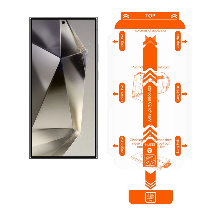 Samsung Galaxy S24+ (Plus) Mobile Origin Orange Screen Guard Protective Glass - 2 pcs. - Transparent