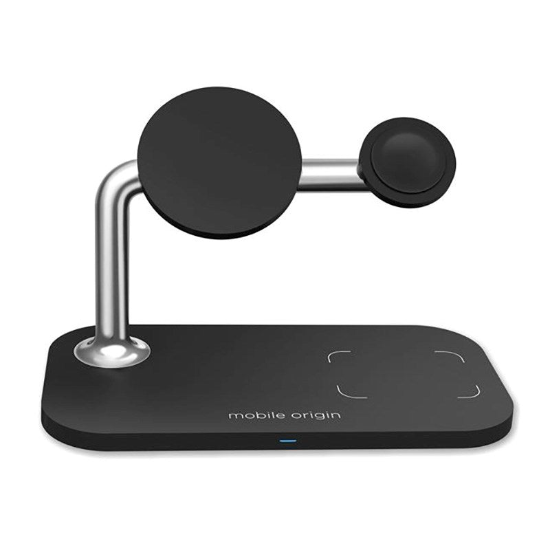 Mobile Origin 3-in-1 Wireless Charger - MagSafe Compatible - Black