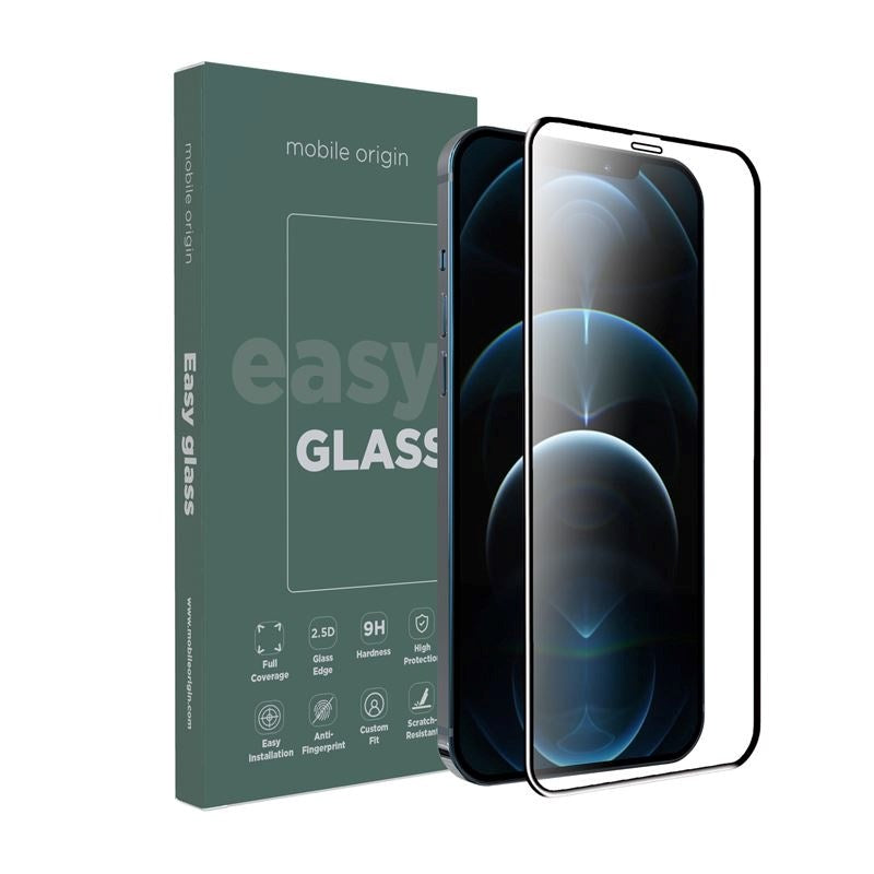 iPhone 12 / 12 Pro Mobile Origin EasyGlass Screen Protector - Transparent / Black Edge