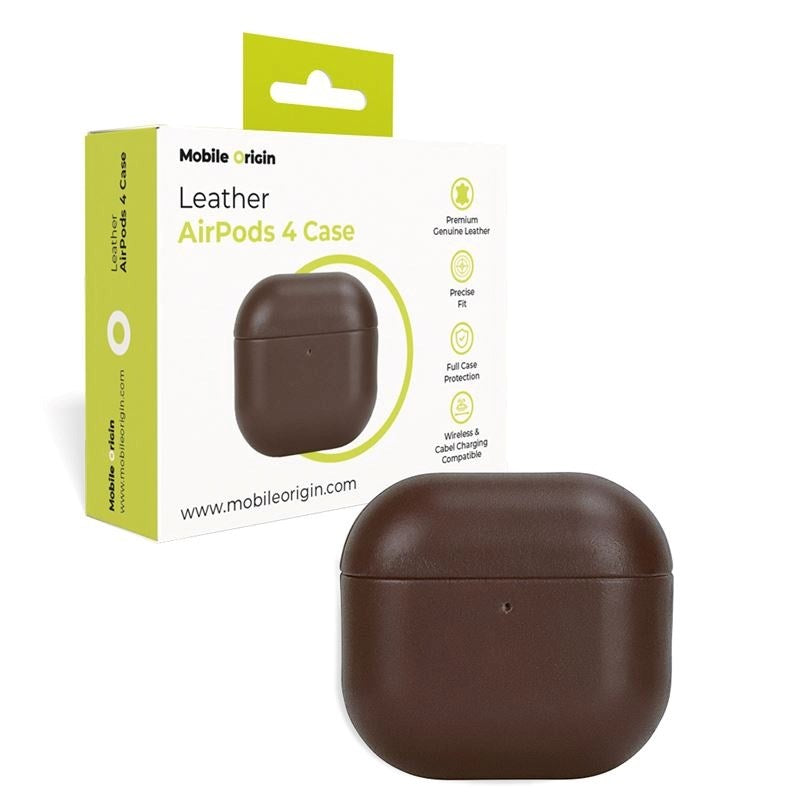 Mobile Origin Apple AirPods (4. Gen.) Genuine Leather Cover - Brown