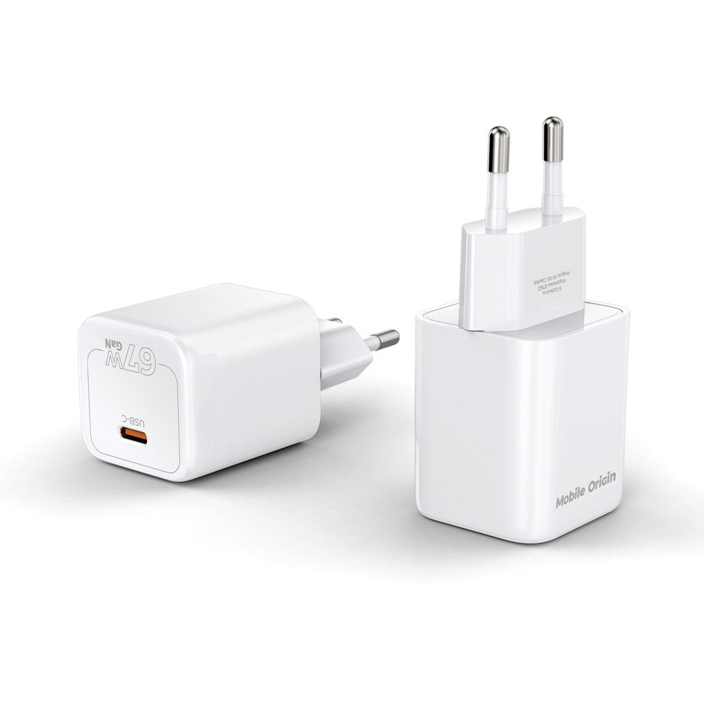 Mobile Origin GaN 67W Wall Charger with 1 x USB-C – White