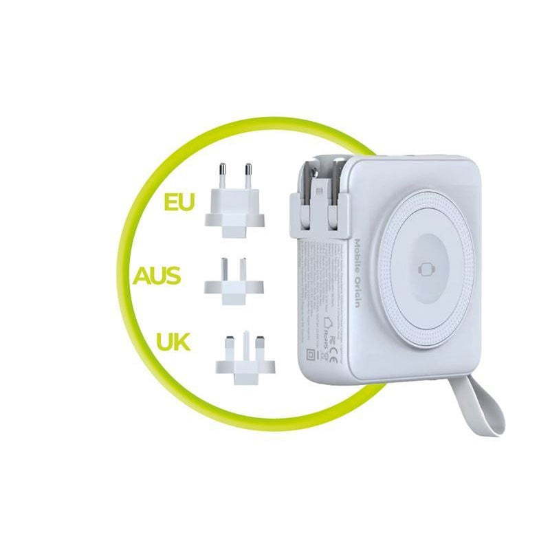 Mobile Origin PowerBank Travel Charger 10.000 mAh – MagSafe Compatible – White