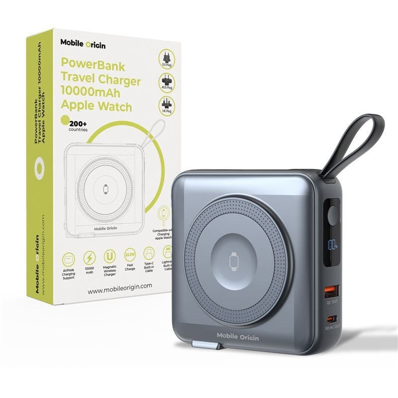 Mobile Origin PowerBank Travel Charger 10.000 mAh – MagSafe Compatible – Grey