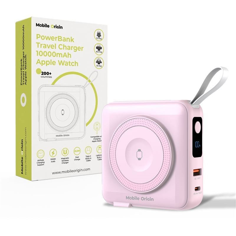 Mobile Origin PowerBank Travel Charger 10.000 mAh – MagSafe Compatible – Pink