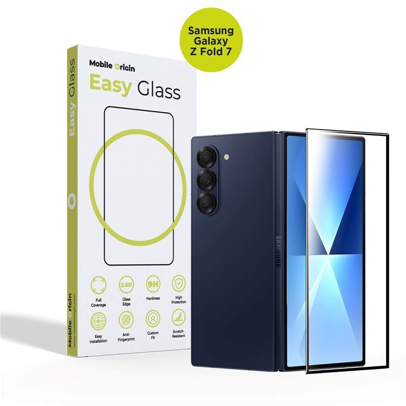 Samsung Galaxy Z Fold7 Mobile Origin EasyGlass Screen Protector - Transparent / Black Edge