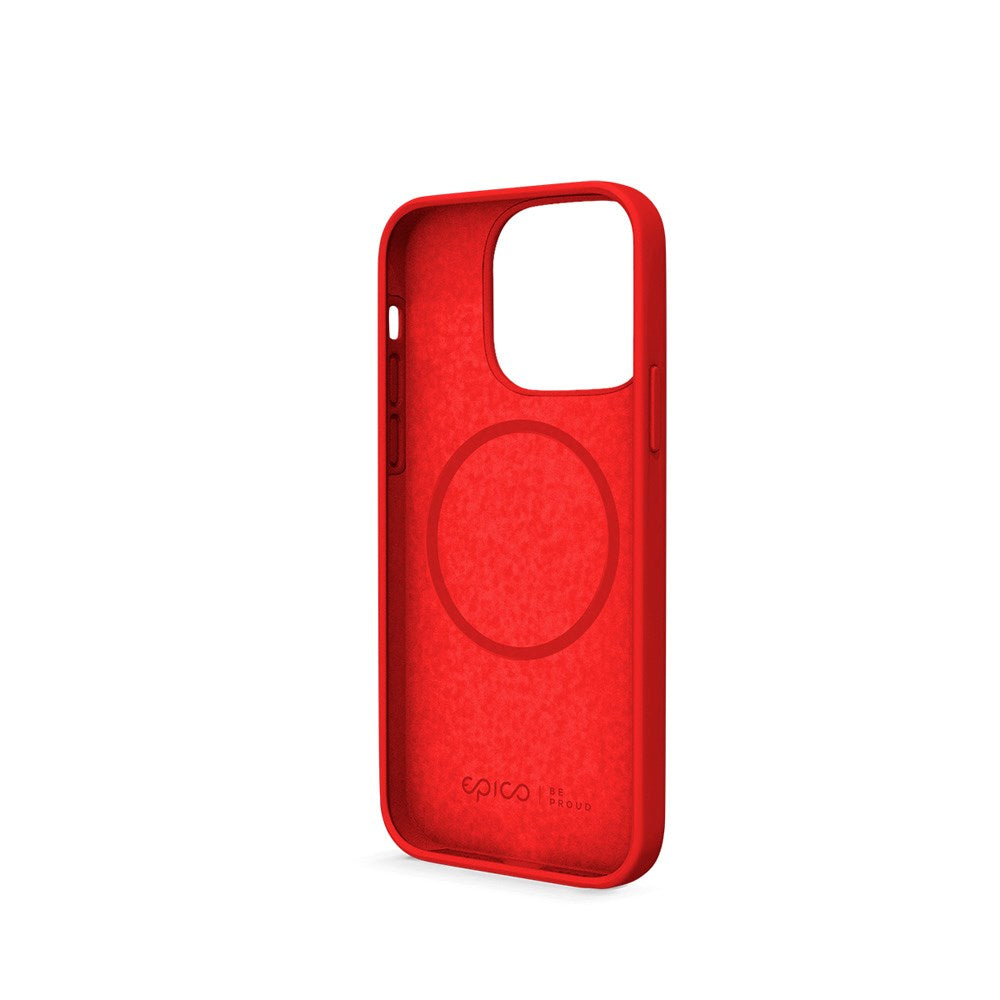 iPhone 13 Mini Epico Mag+ Silicone Case - MagSafe Compatible - Red