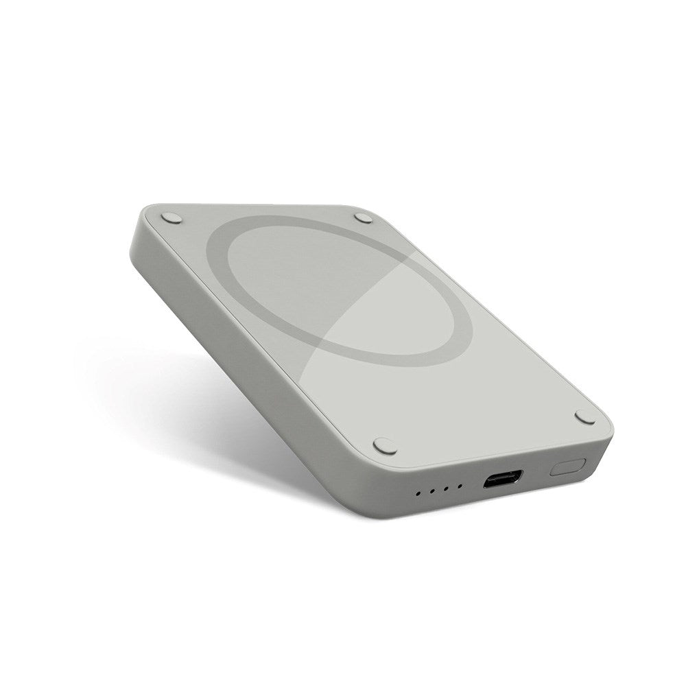 Epico 15W Wireless Magnetic Powerbank 4,200 mAh w. USB-C & Lightning Cable - MagSafe Compatible - Grey
