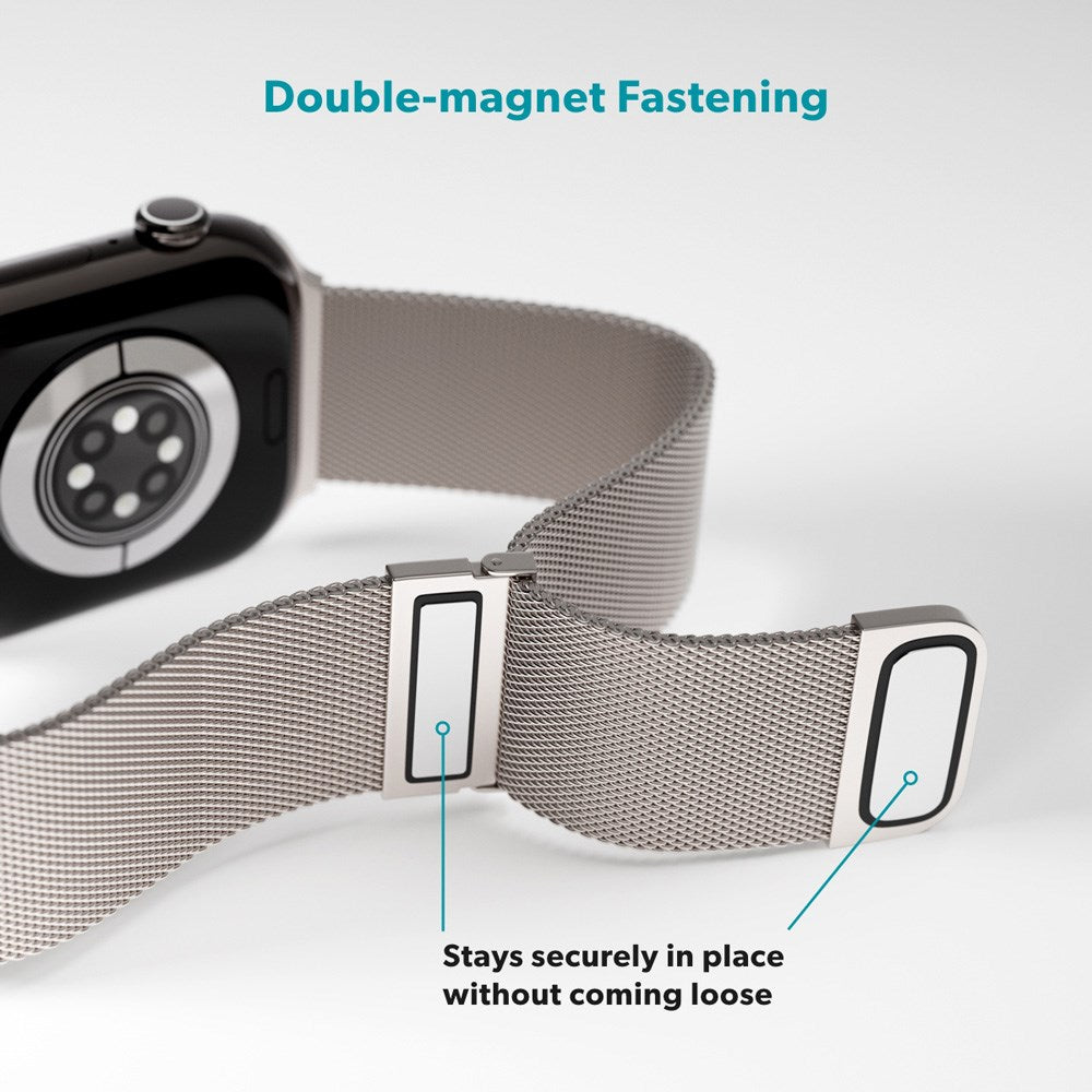 Apple Watch (42/44/SE/45/46/49mm) Epico Milanese+ (Plus) Stainless Steel Strap - Starlight