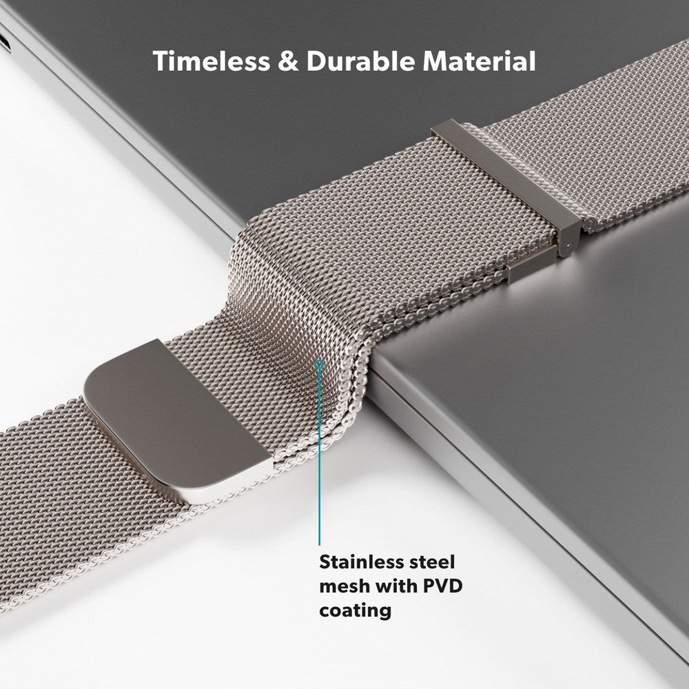 Apple Watch (42/44/SE/45/46/49mm) Epico Milanese+ (Plus) Stainless Steel Strap - Starlight