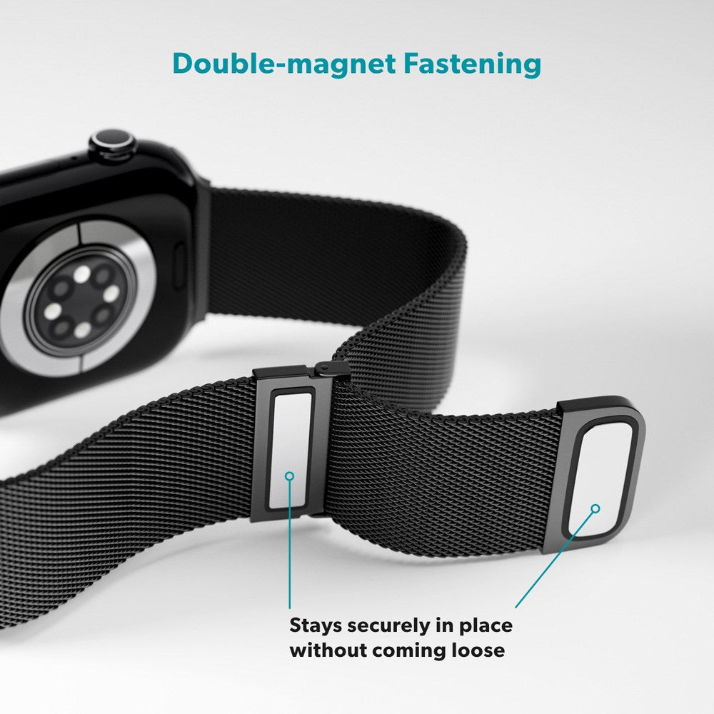 Apple Watch (38/40/SE/41/42mm) Epico Milanese+ (Plus) Stainless Steel Strap - Space Gray
