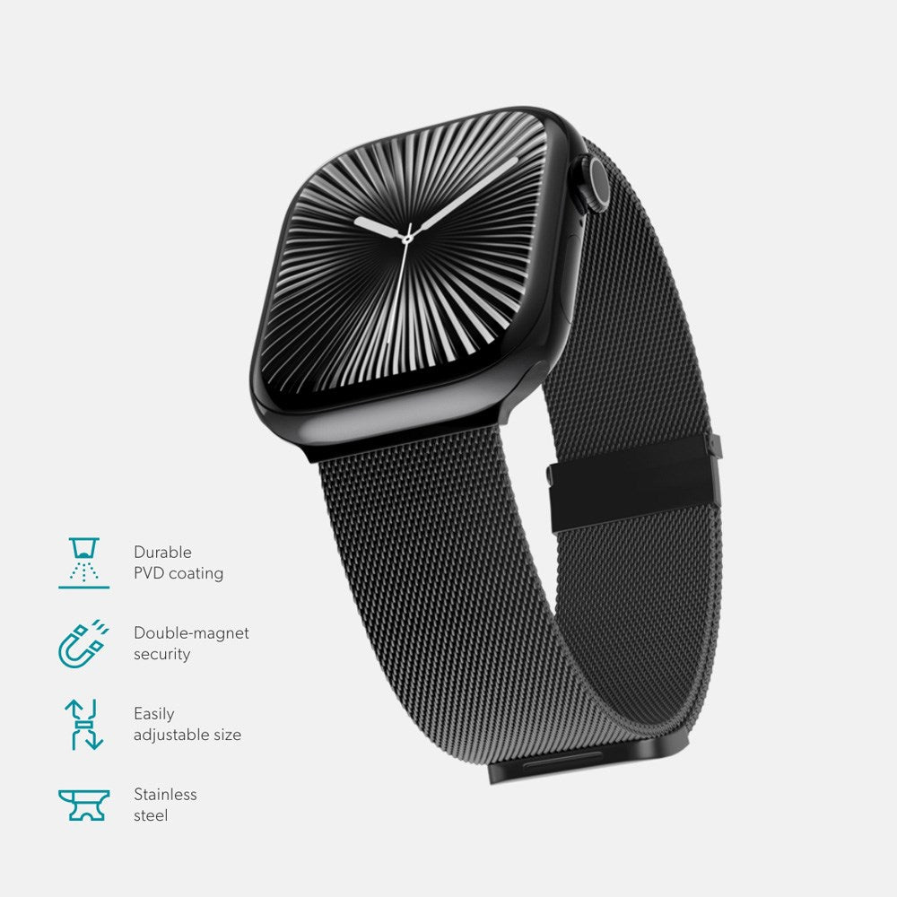 Apple Watch (38/40/SE/41/42mm) Epico Milanese+ (Plus) Stainless Steel Strap - Space Gray