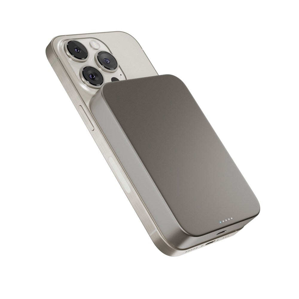 Epico 20W UltraPack EM71 Alu Mag+ 10.000 mAh Power Bank with USB-C - MagSafe and Qi2 Compatible - Gray