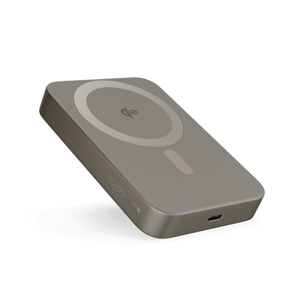 Epico 20W UltraPack EM71 Alu Mag+ 10.000 mAh Power Bank with USB-C - MagSafe and Qi2 Compatible - Gray