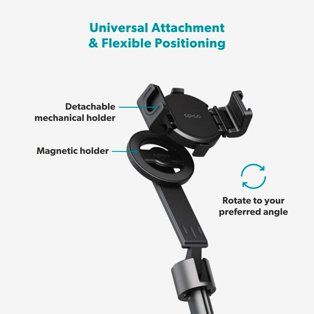 Epico 2-in-1 Tripod Mag+ Selfie Stick - Foldable - MagSafe Compatible - Black