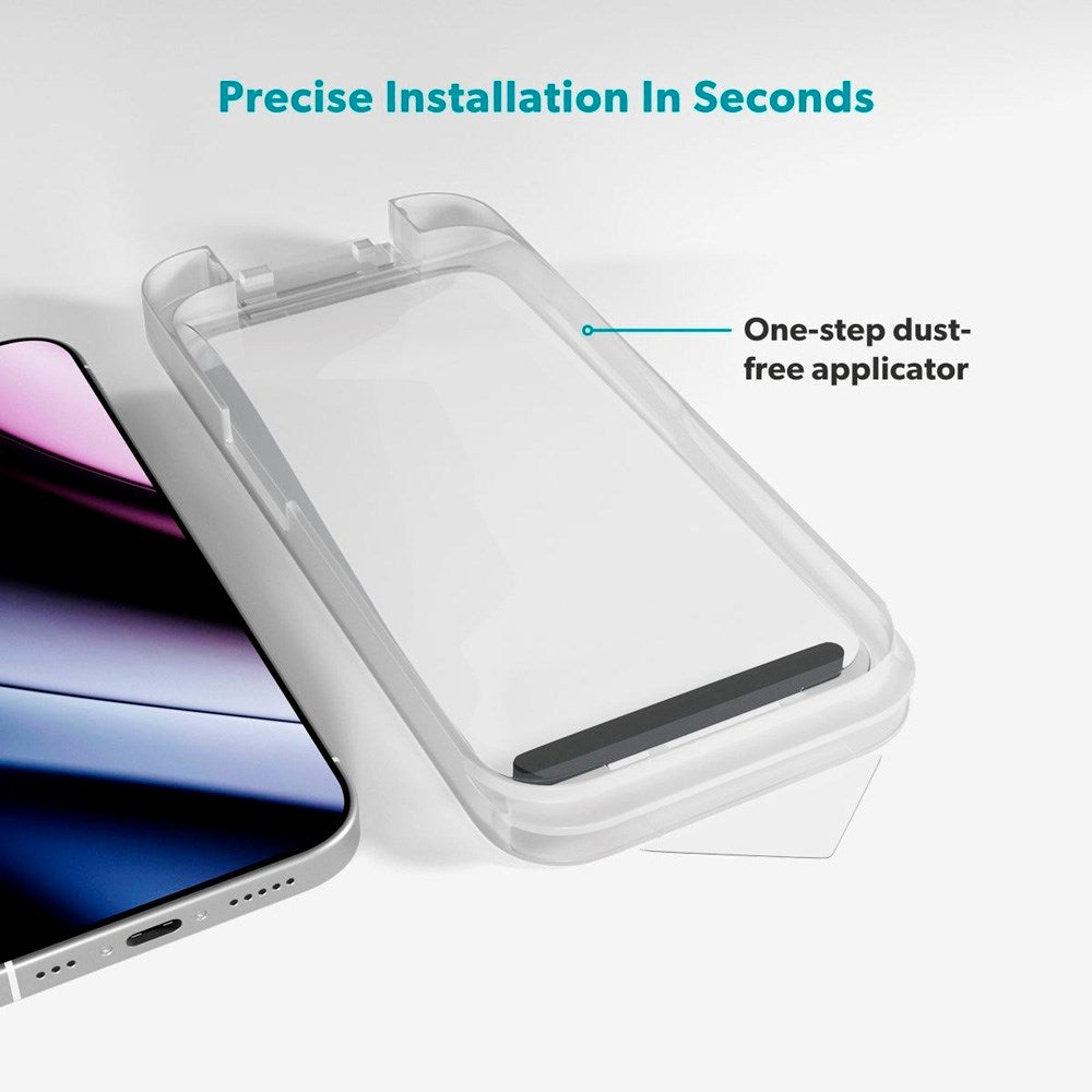 iPhone 17 Pro Epico Glass Protector Screen Protector Glass with Installation Frame - Transparent
