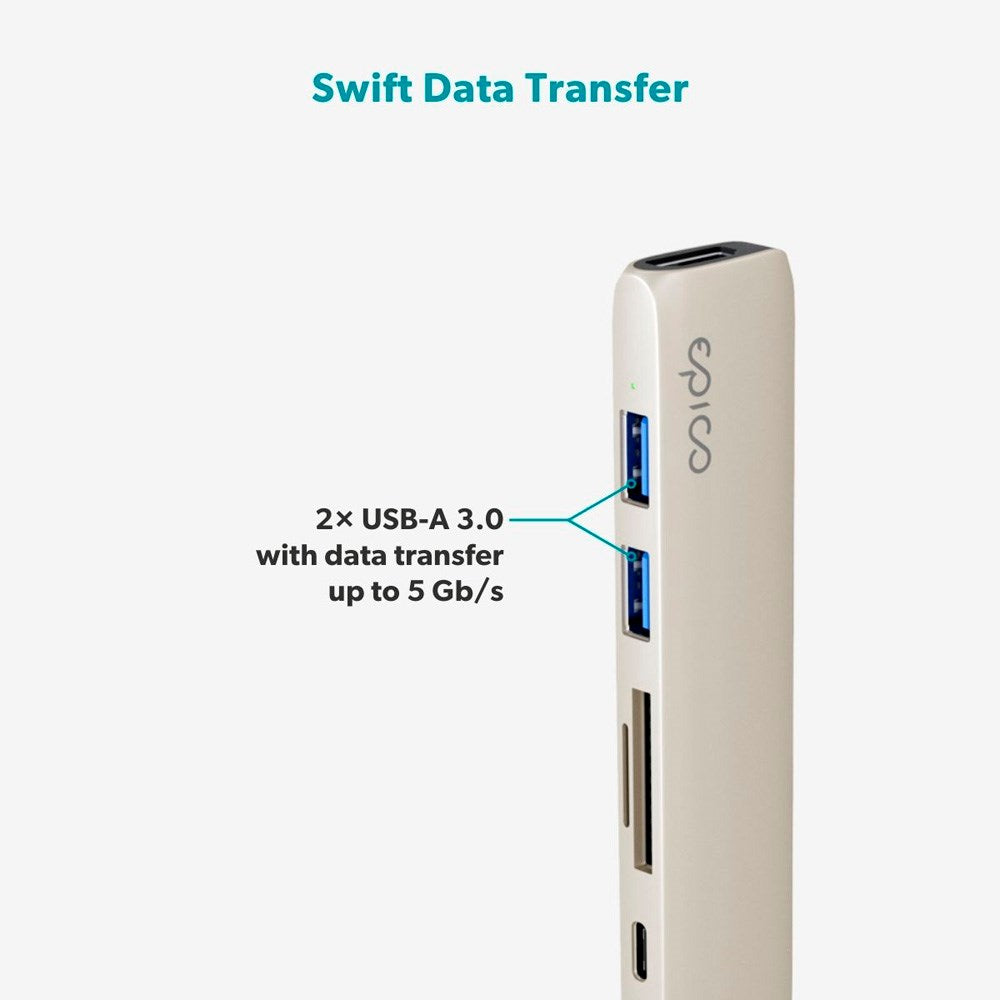 Epico 6-in-1 Aluminium Hub 8K - Starlight