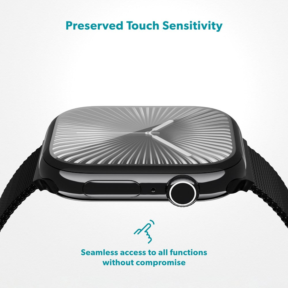 Apple Watch 11 / 10 (42mm) Epico 3D+ Flexiglass with Installation Frame - Transparent / Black Edge