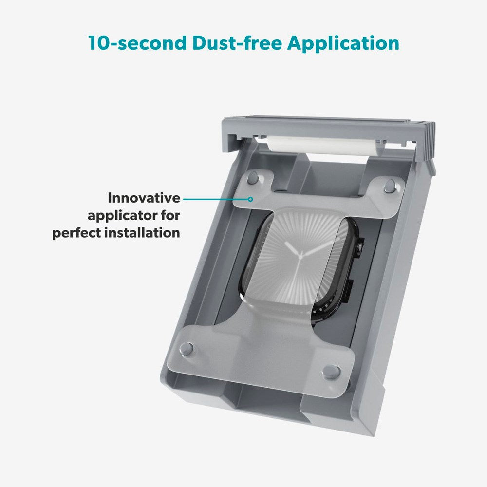 Apple Watch SE / 6 / 5 / 4 (44mm) Epico 3D+ Flexiglass with Installation Frame - Transparent / Black Edge