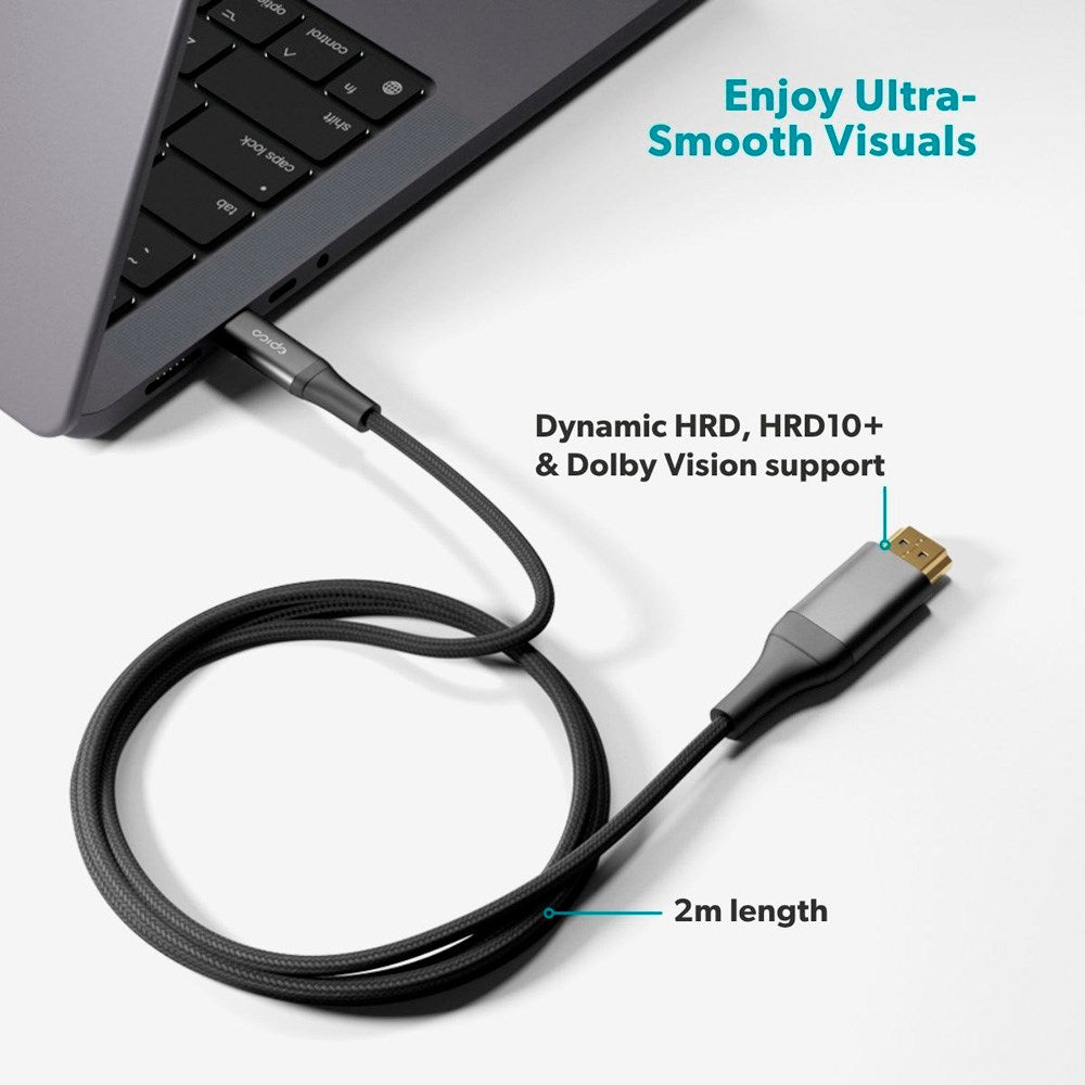 Epico UltraLink HDMI to USB-C Cable - 2m - 4K / 60Hz - Space Grey