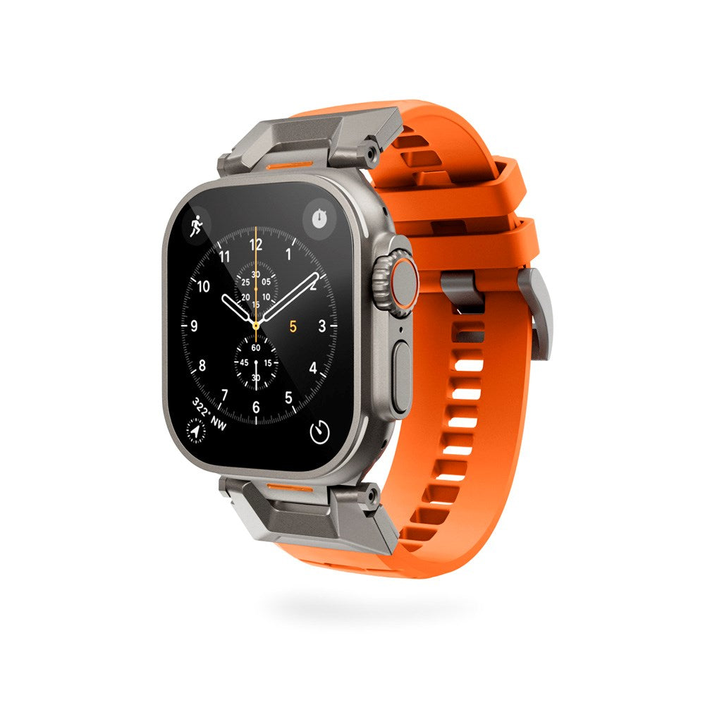 Apple Watch (42/44/SE/45/46/49) Epico Rubber Pro Watch Strap with Metal Buckle - Orange