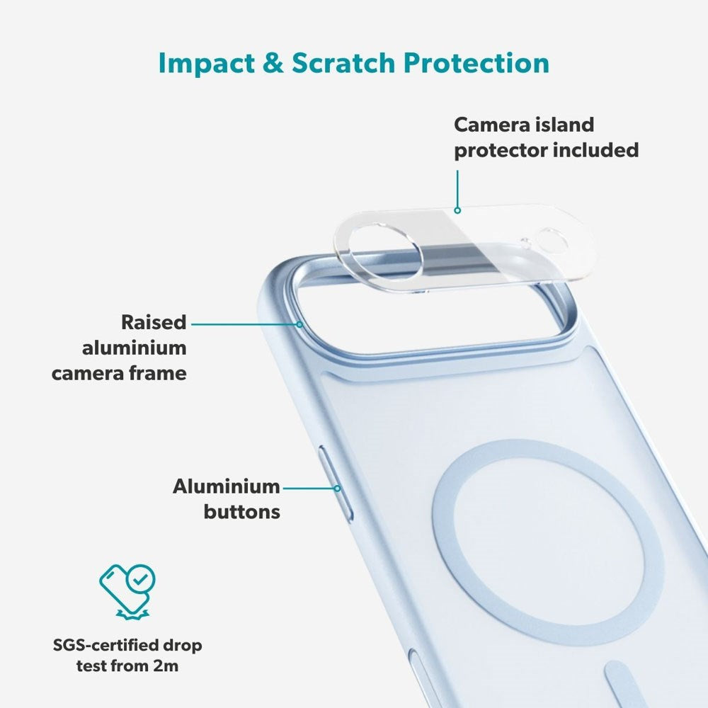 iPhone Air Epico HeroMatte Pro Mag+ Case with Camera Protection - MagSafe Compatible - Blue