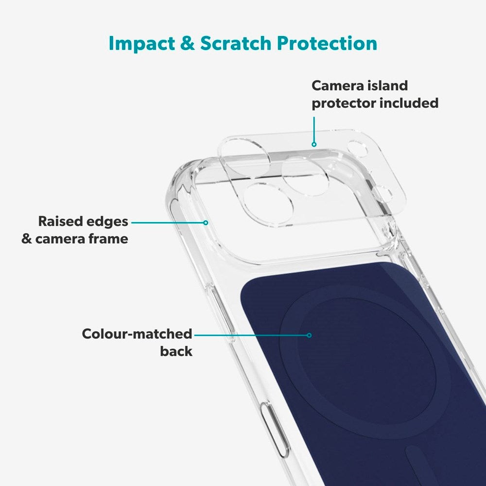 iPhone 17 Pro Max Epico Tile Mag+ Case - MagSafe Compatible - Transparent / Blue