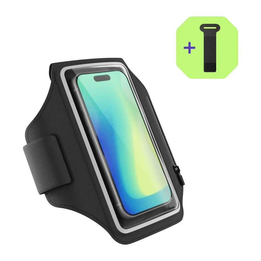 Spello Running Armband for Smartphone - Max. 6.9" - Black / Transparent