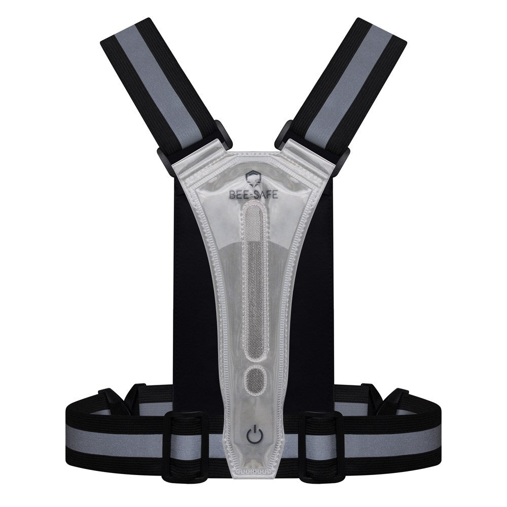 Bee-Safe Running Vest with LED & Phone Pocket - Silver