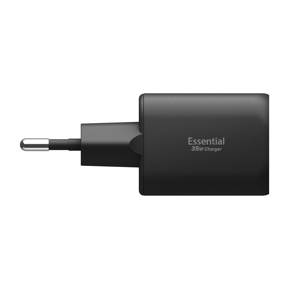 Spigen Essential 35W Wall Charger with 1 x USB-C & 1 x USB-A - Black