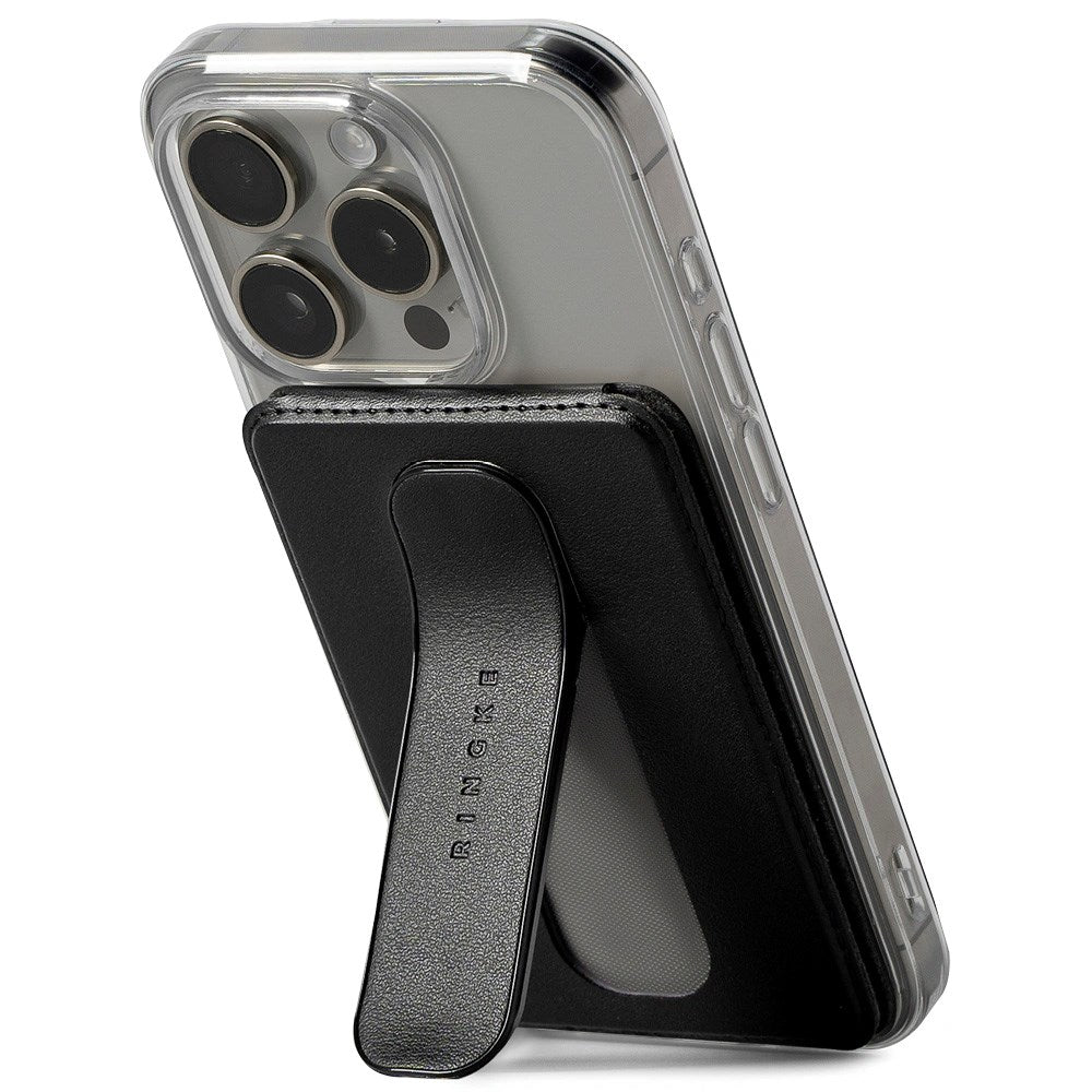 Ringke Wallet Slide Grip - Magnetic Card Holder with Stand Function - MagSafe Compatible - Black