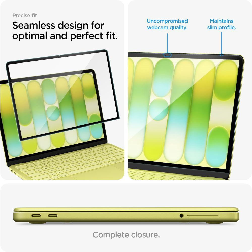 MacBook Neo 13 A18 Pro (2026) Spigen Glass tR Slim Tempered Screen Protector Glass - Clear / Black Edge