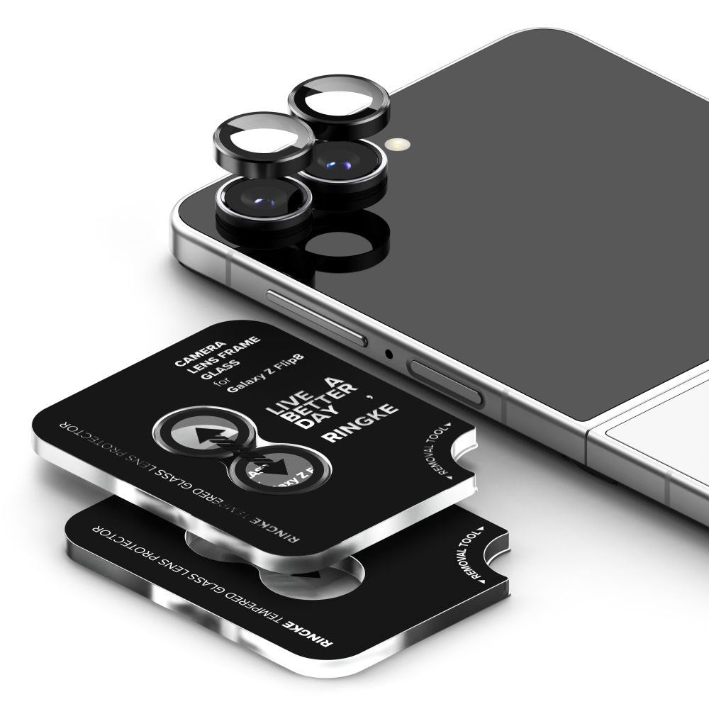 Samsung Galaxy Z Flip8 Ringke Camera Lens Protector with Installation Frame - 2 pcs - Black