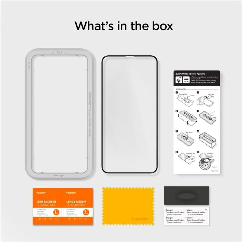 iPhone 11 Pro Max Spigen Align Glass Screen Protection - Case Friendly - Transparent