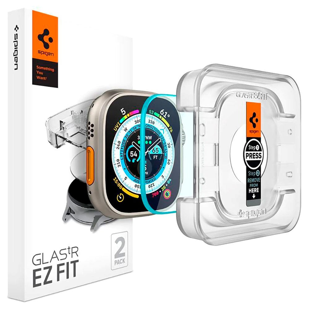 Spigen Apple Watch Ultra 1 / 2 / 3 (49mm) EZ Fit Glass Screen Protector - 2-Pack - Transparent