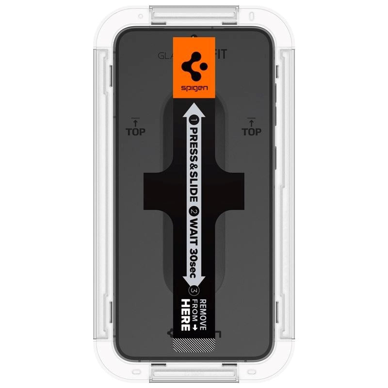 Samsung Galaxy S23 Spigen EZ Fit Glas.tR Screen Protection 2. Pcs - Case Friendly - Transparent