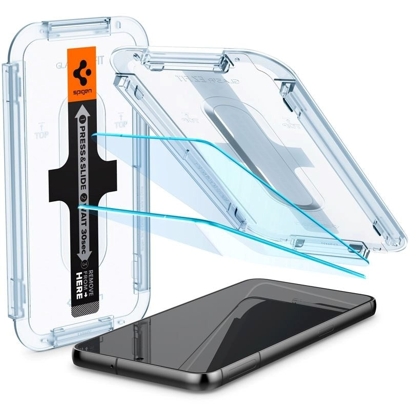 Samsung Galaxy S23 Spigen EZ Fit Glas.tR Screen Protection 2. Pcs - Case Friendly - Transparent