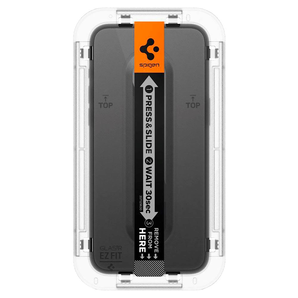 iPhone 15 Pro Spigen EZ Fit Glas.tR Screen Protection 2. Pcs - Case Friendly - Black Edge