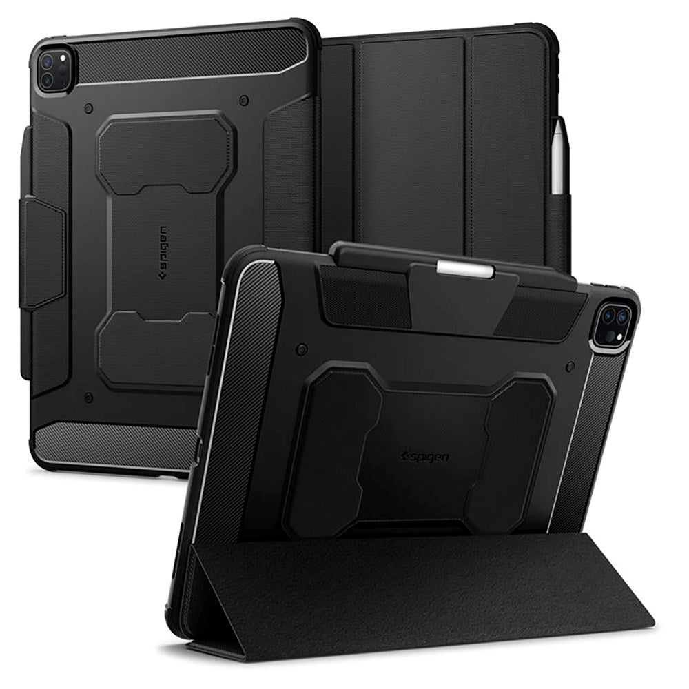 iPad Pro 13" (2025 / 2024) Spigen Rugged Armor Pro Case w. Apple Pencil Holder - Black