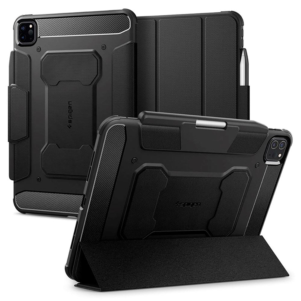 iPad Pro 11" (2025 / 2024) Spigen Rugged Armor Pro Case w. Apple Pencil Holder - Black