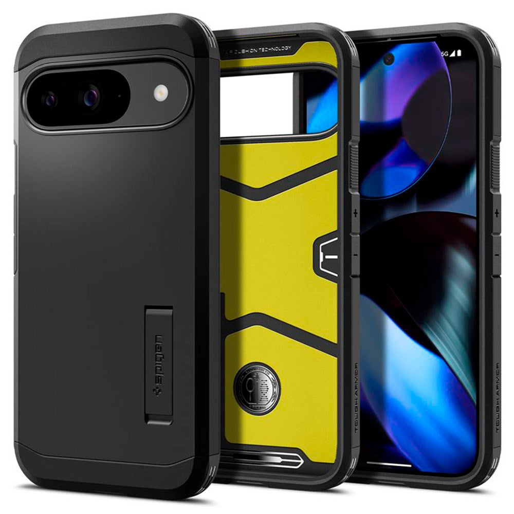 Google Pixel 9 / 9 Pro Spigen Tough Armor Case w. Kickstand - Black