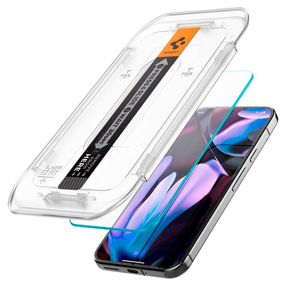 Google Pixel 10 / 10 Pro / 9 / 9 Pro Spigen EZ Fit Glas.tR Screen Protection 2. Pcs - Case Friendly - Transparent
