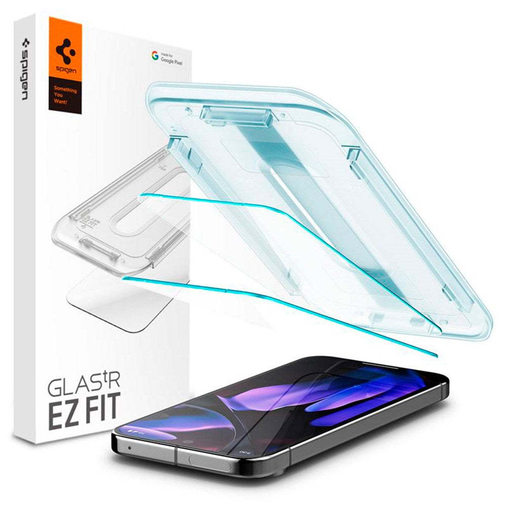 Google Pixel 10 / 10 Pro / 9 / 9 Pro Spigen EZ Fit Glas.tR Screen Protection 2. Pcs - Case Friendly - Transparent