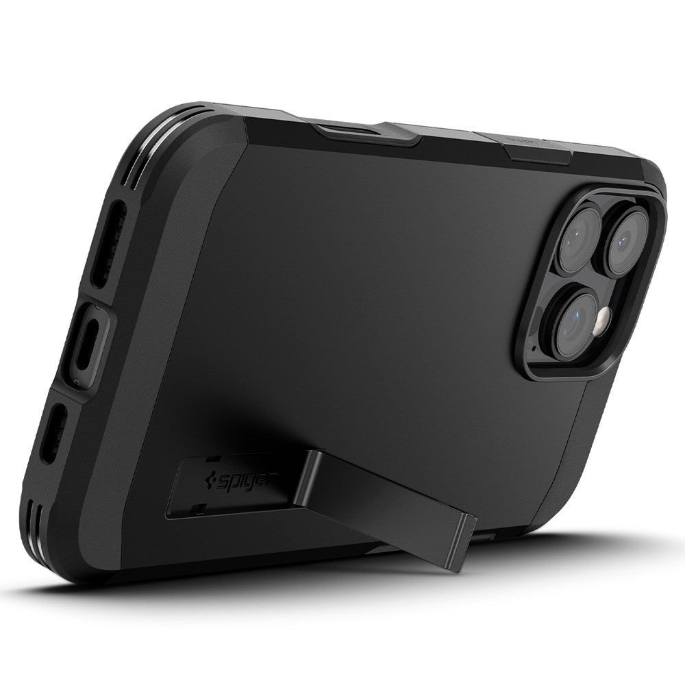 iPhone 16 Pro Max Spigen Tough Armor T Case w. Kickstand - MagSafe Compatible - Black