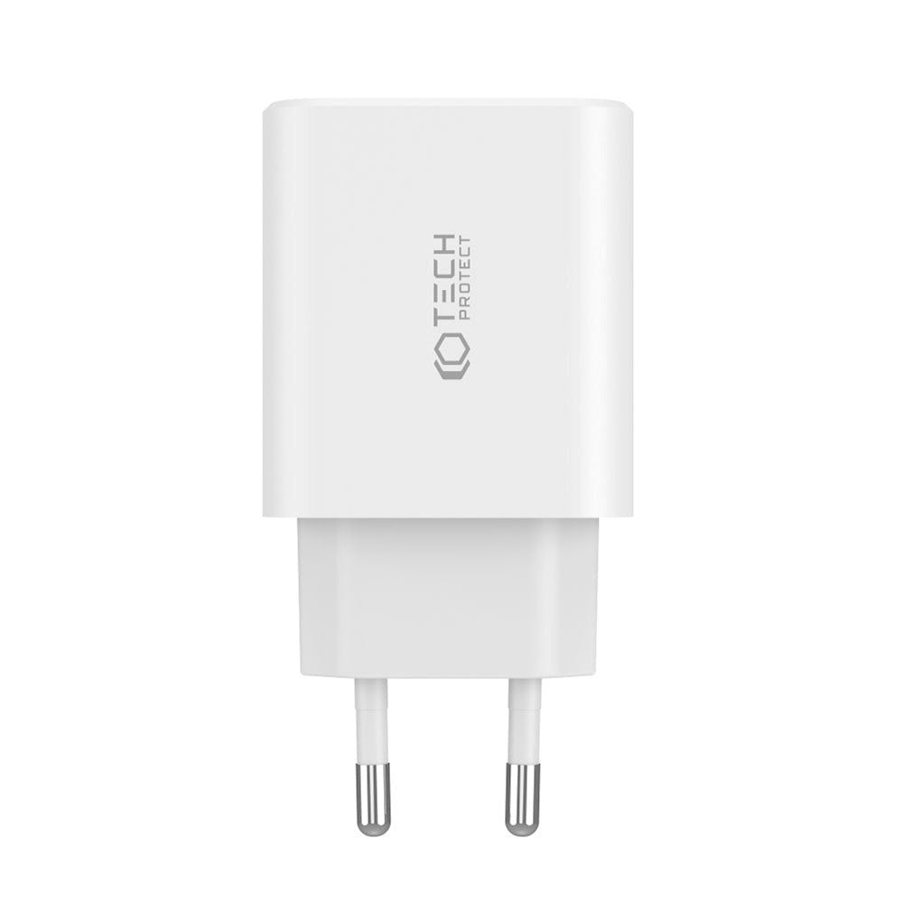 Tech-Protect 30W Wall Charger with 2 x USB-C & 1 x USB-A - White