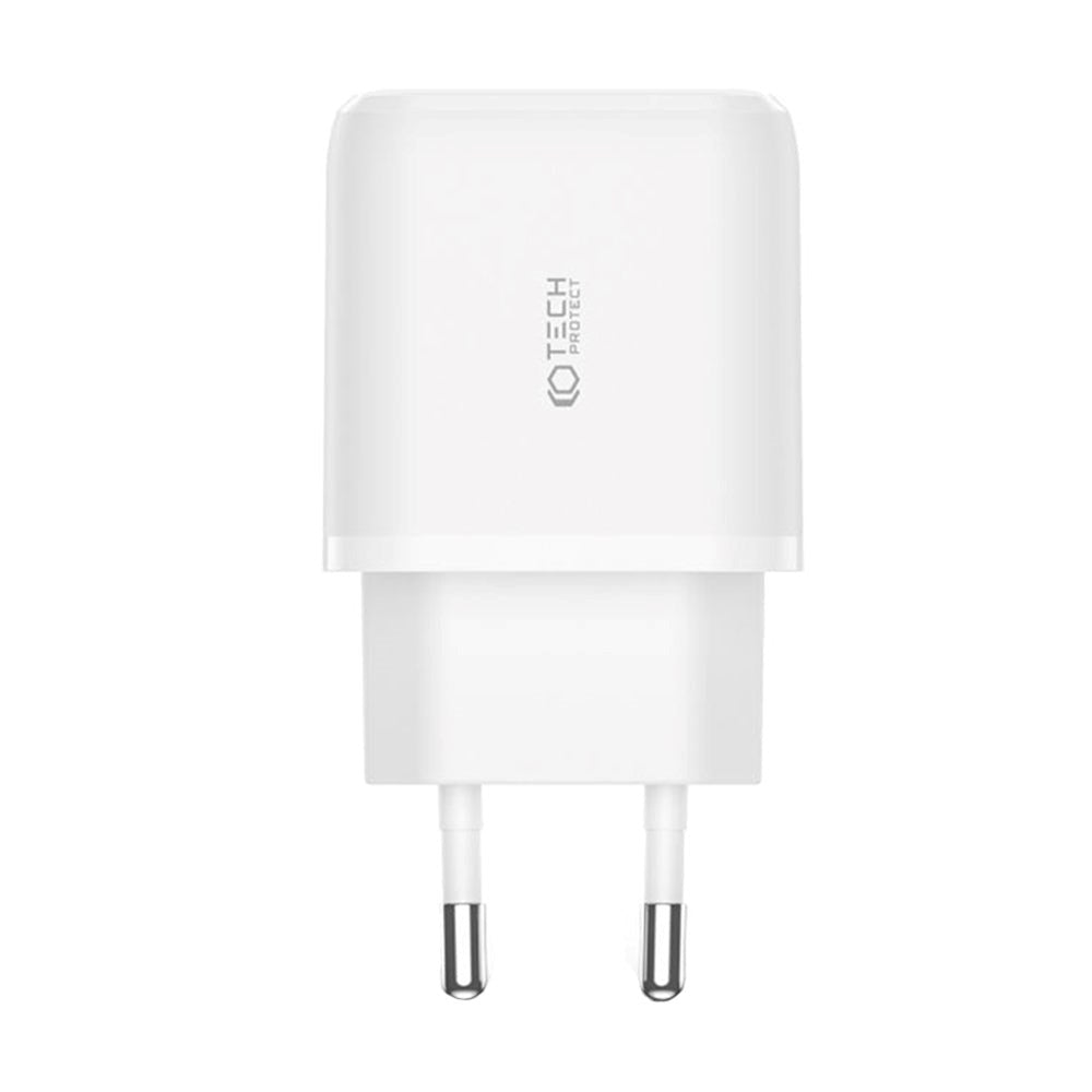 Tech-Protect 20W Wall Charger w. 1 x USB-C & 1 x USB-A - White