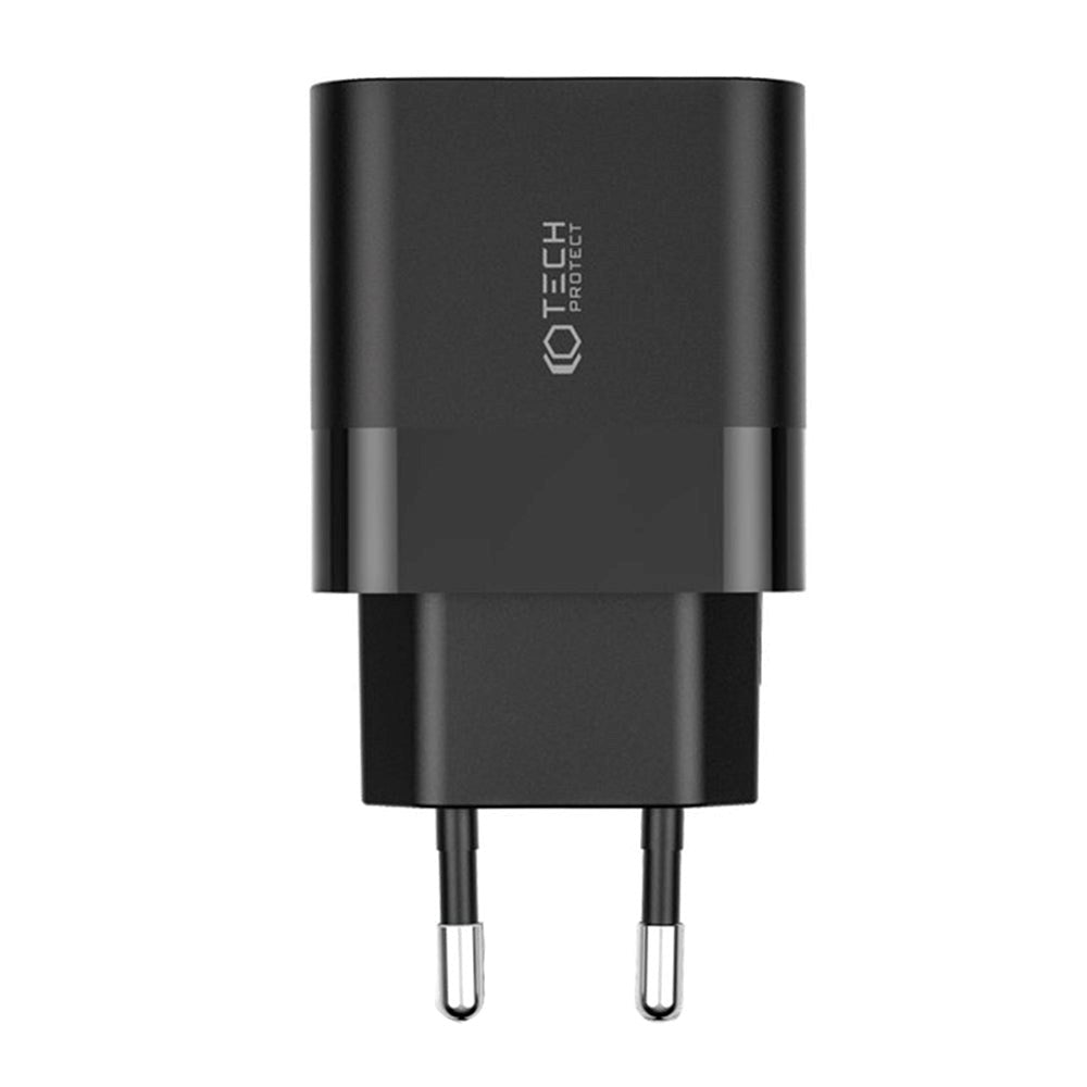 Tech-Protect 30W Wall Charger w. 1 x USB-C & 1 x USB-A - Black