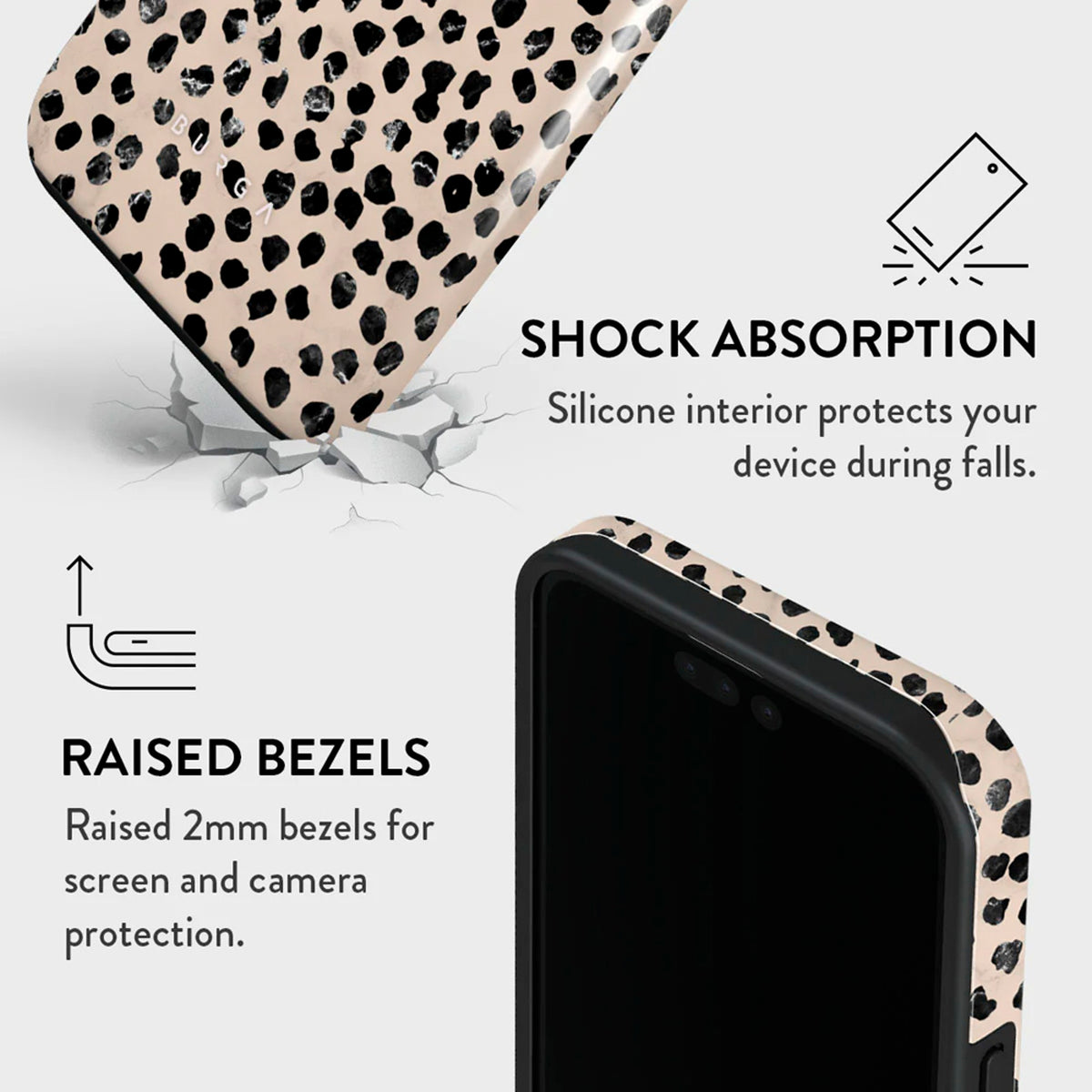 iPhone 15 Pro Burga Tough Fashion Cover - MagSafe Compatible - Almond Latte