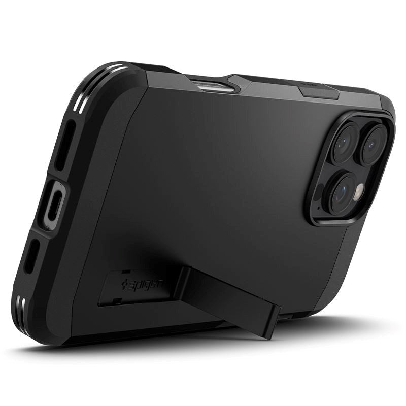 iPhone 16 Pro Max Spigen Tough Armor Case w. Kickstand - MagSafe Compatible - Black